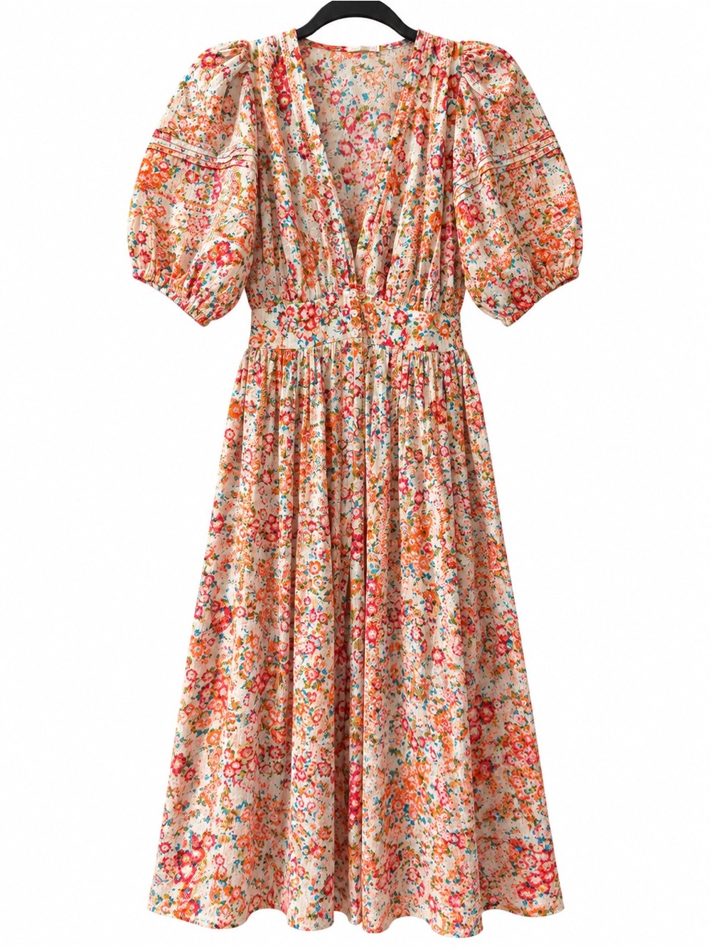 Poupette St Barth Floral Maxi Dress Size Medium – Puff Sleeve Boho Resort
